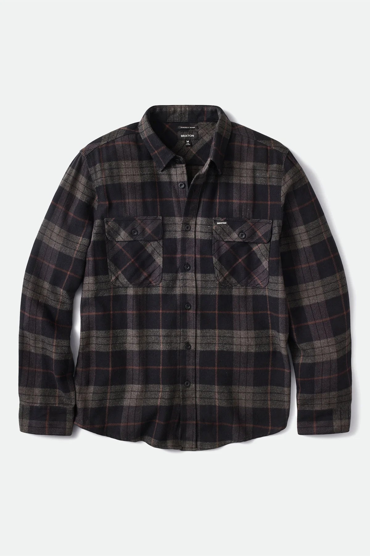 Brixton Bowery Flannel - Black/Charcoal