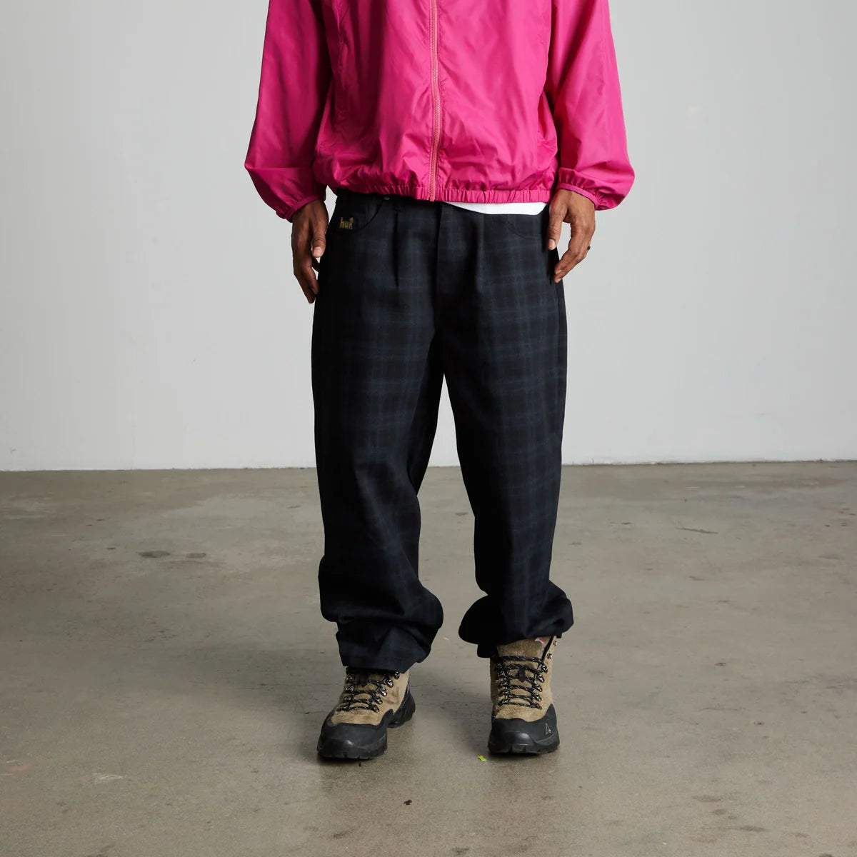 HUF Cromer Plaid Pant - Black