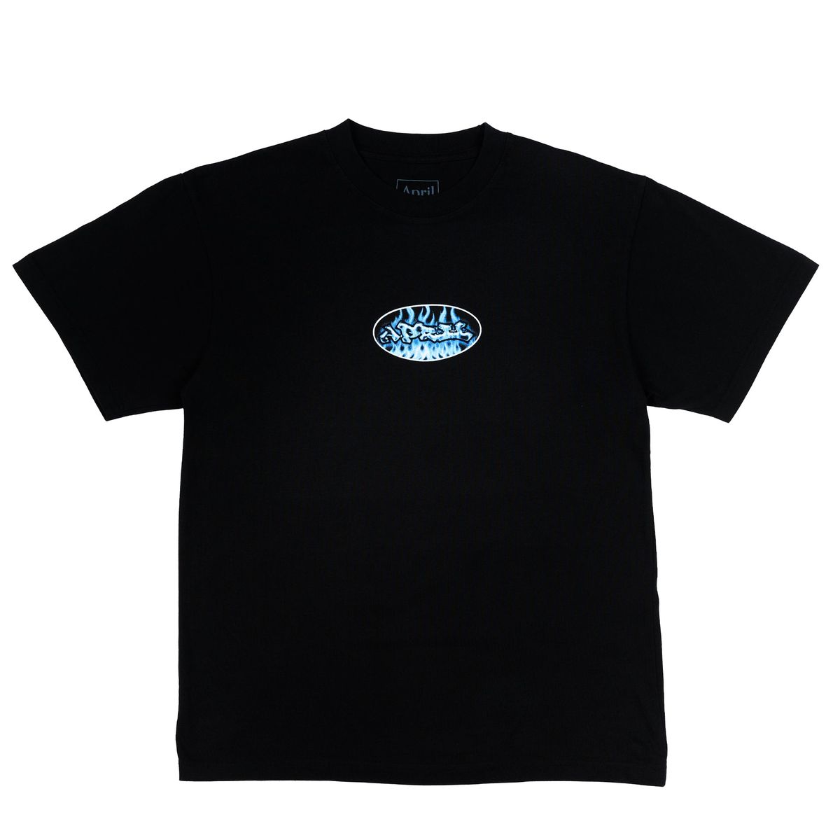 April Skateboarding Clear Flames Tee T-Shirt - Black