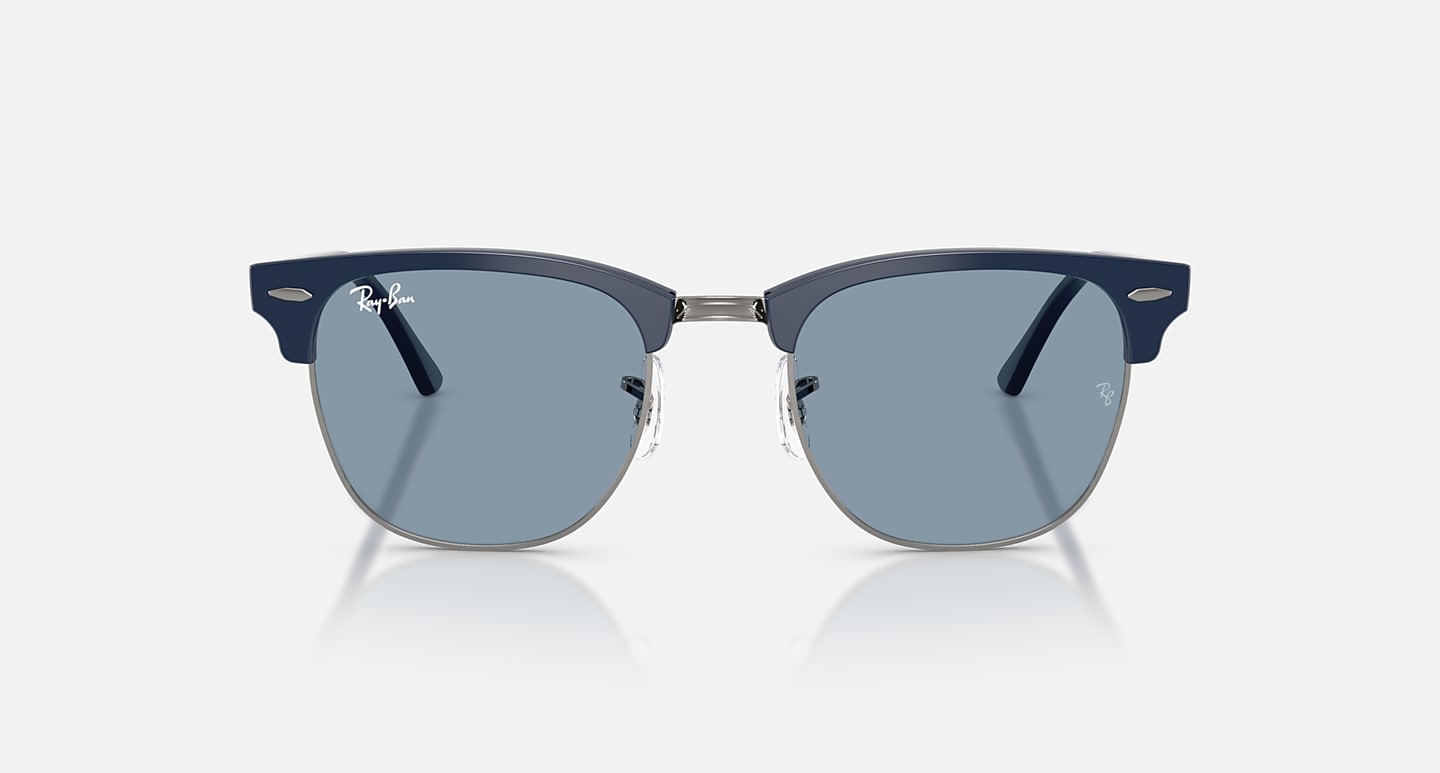 Clubmaster Matte Blue on Gunmetal w/ Blue Lens RB3016