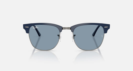Clubmaster Matte Blue on Gunmetal w/ Blue Lens RB3016
