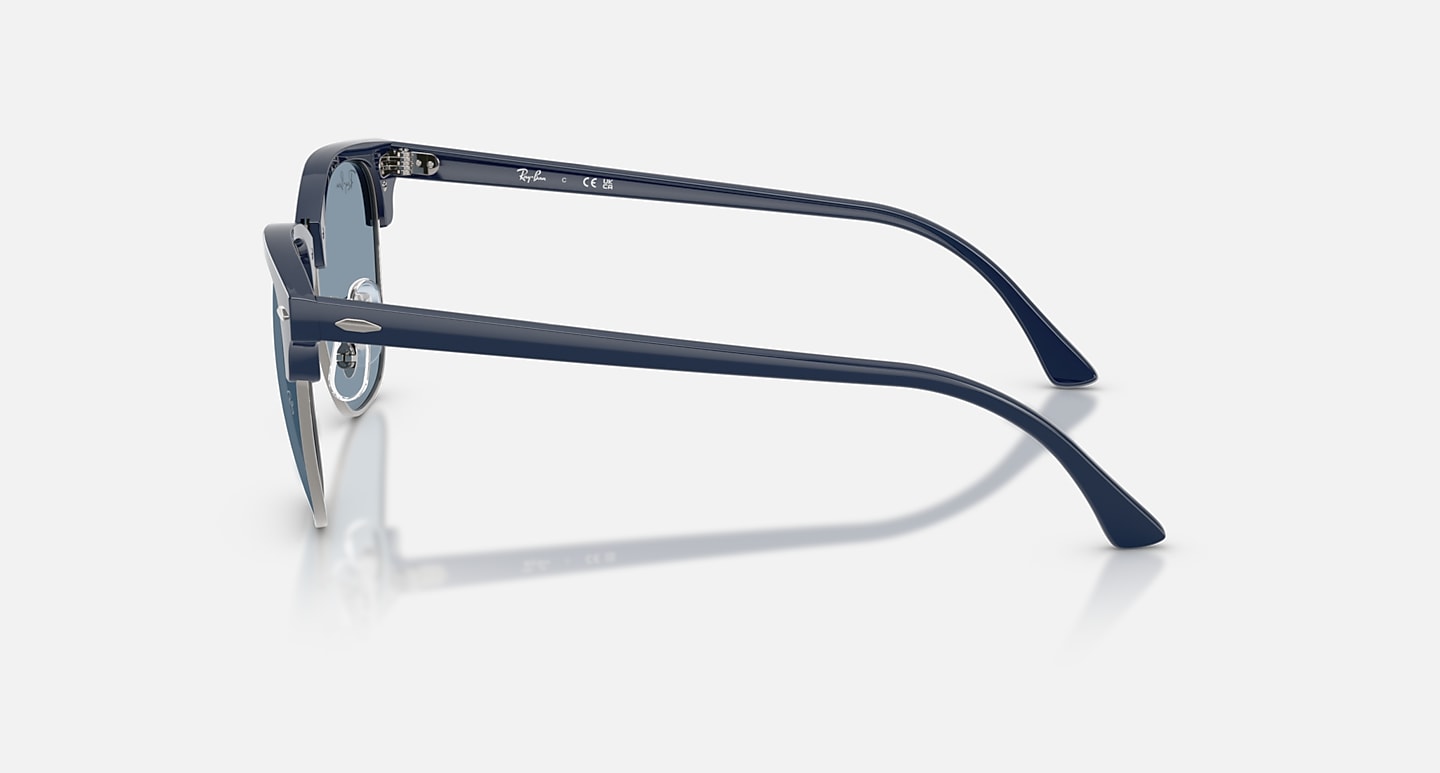 Clubmaster Matte Blue on Gunmetal w/ Blue Lens RB3016