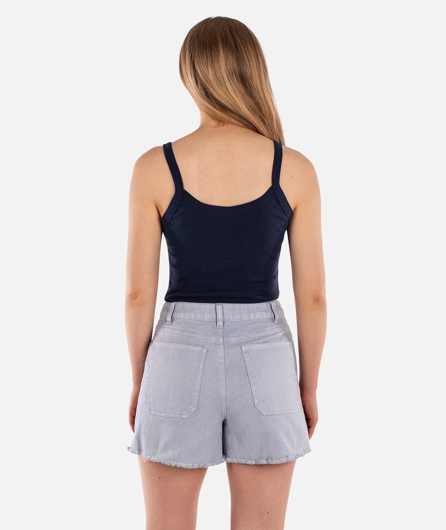 Coquille Crop Tank Top - Navy
