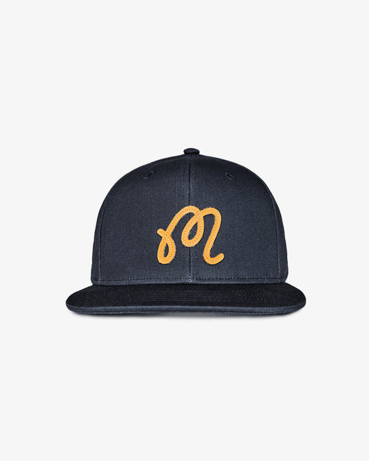 Malbon M Script Snapback Hat - Blueberry