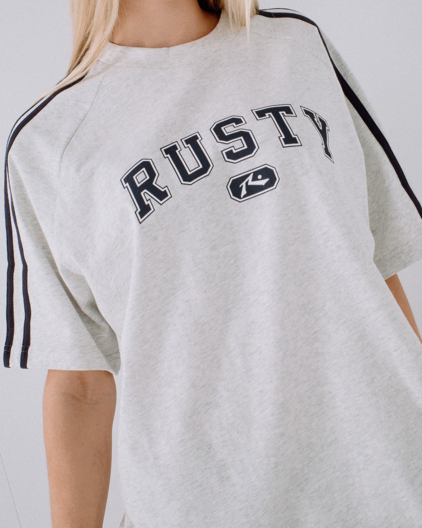 Rusty All Saint Collegiate OG Oversize Tee - Ecru Marle
