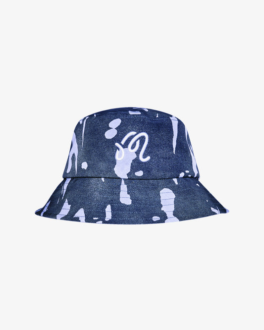 Malbon Inkwash Bucket Hat - Navy Inkwash