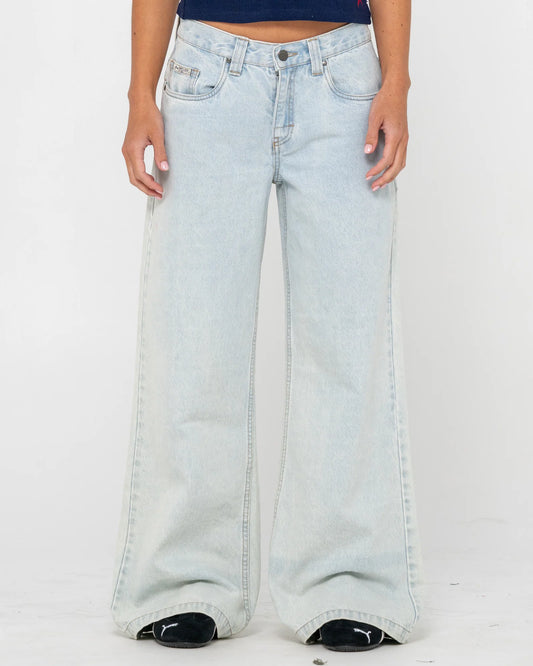 Wendy Wide Low Rise Denim Jean - Sky Blue Heather