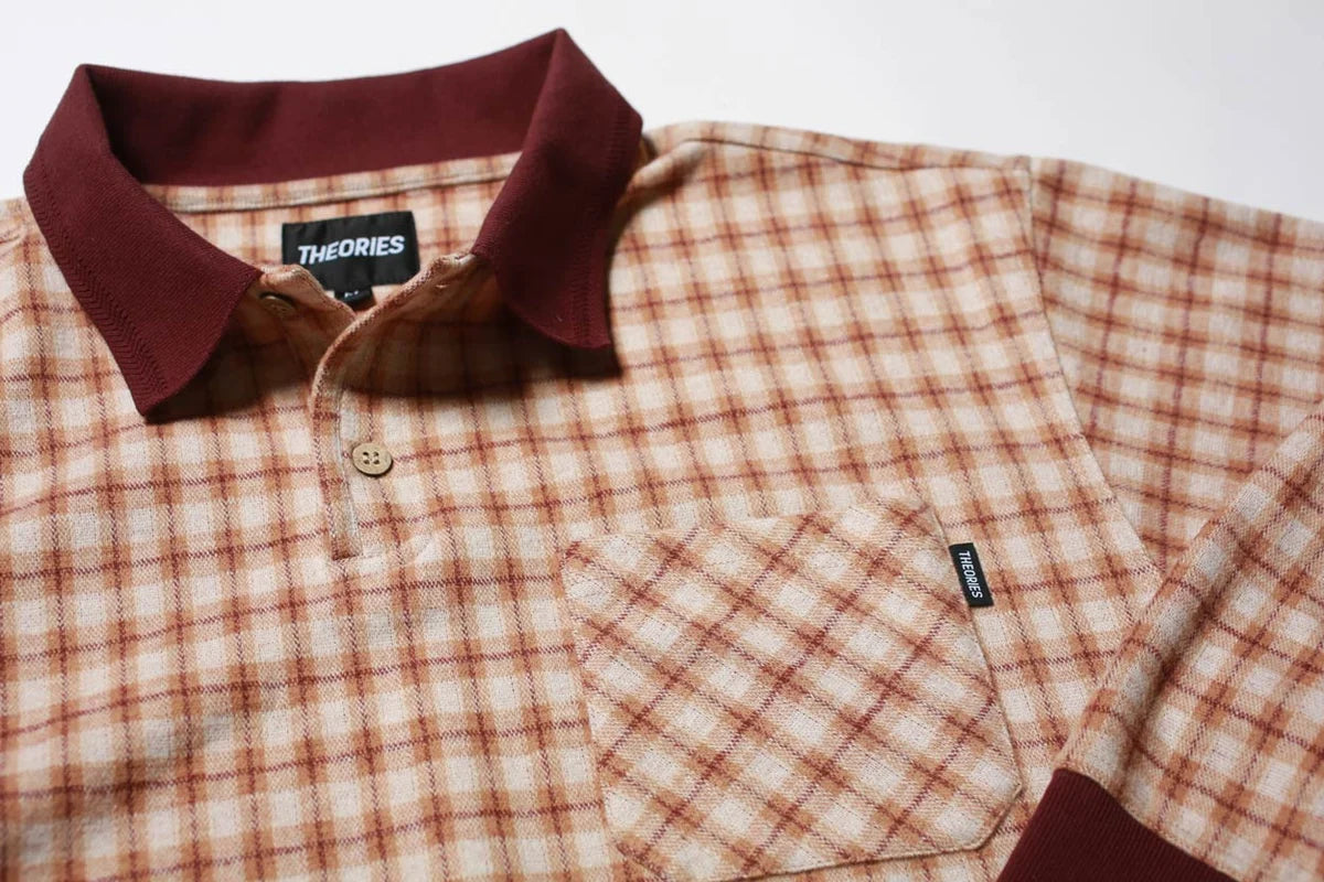 Theories E.S.P. L/S Knit Polo - Peach