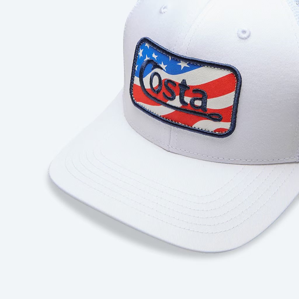 Costa The Hunt Trucker Hat - White/RWB