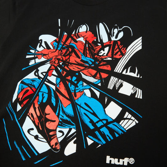 HUF x Spider-Man Entangled Washed Tee - Washed Black
