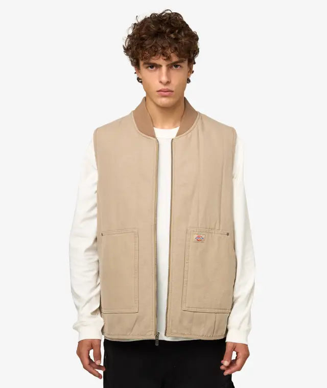 Dickies Men's Quilted Duck Vest - Desert Sand