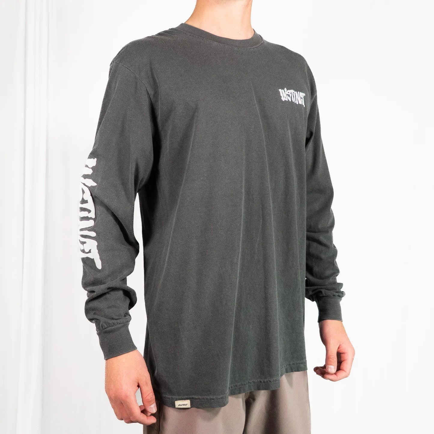 Instinct Throwback Long Sleeve Tee - Pepper