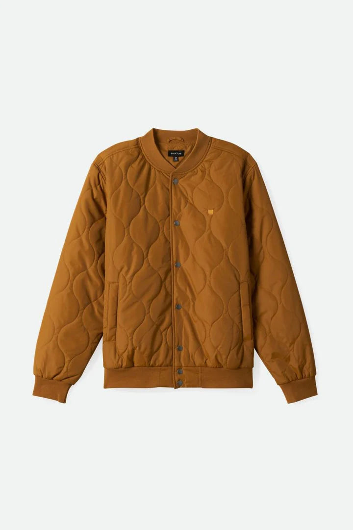 Brixton Dillinger Quilted Bomber Jacket - Golden Brown