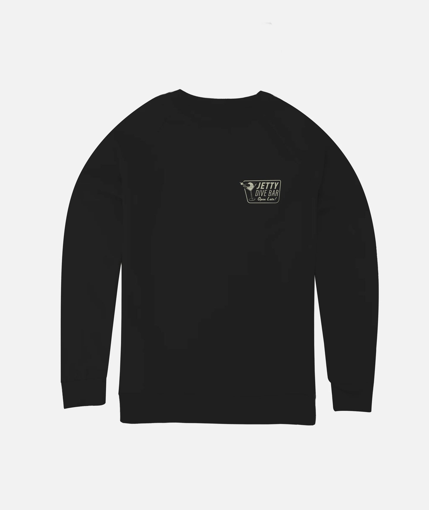 Dive Bar Fleece Crew Crewneck Sweatshirt - Black