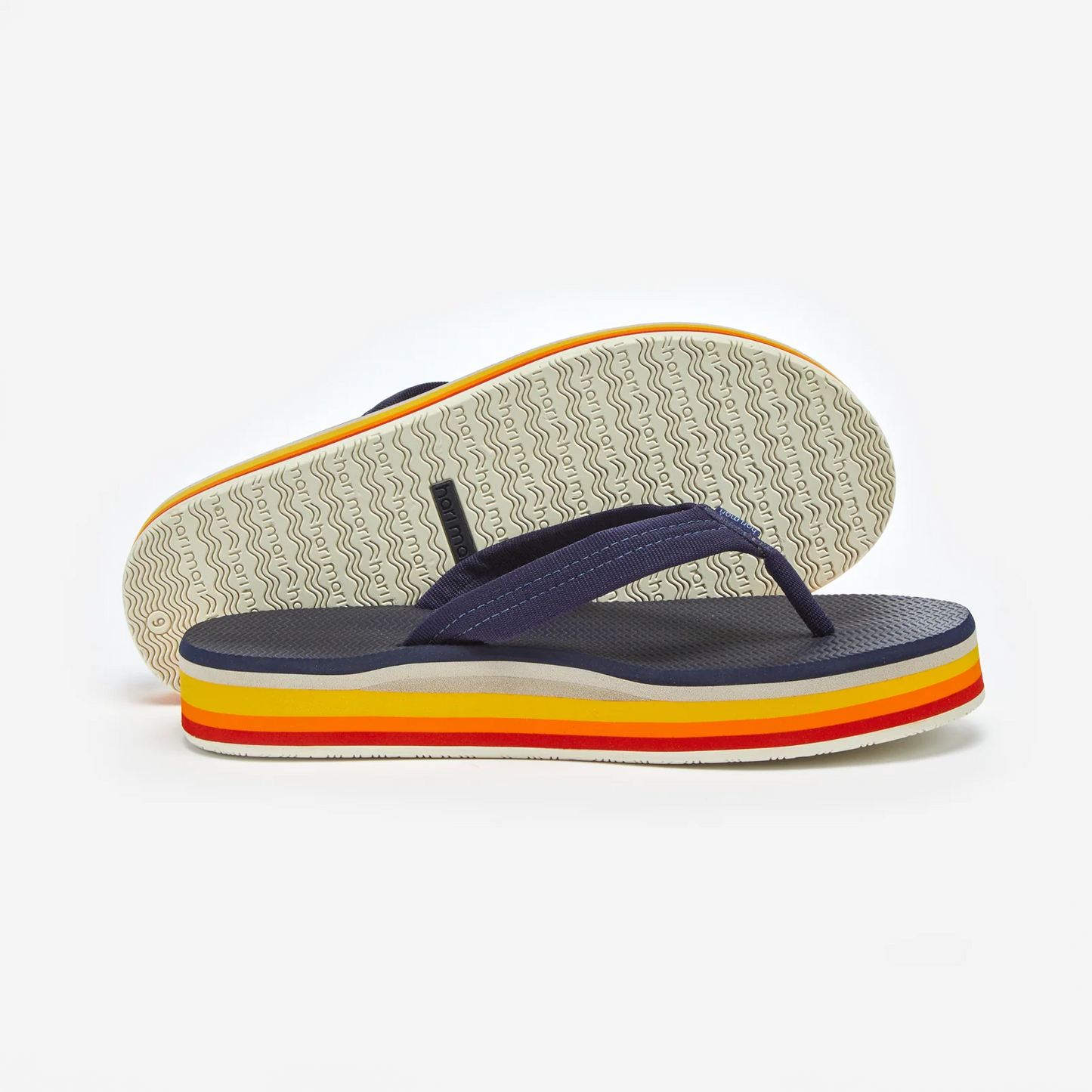 Women's Dunes Platform Flip Flops - Sunset w/ Navy Blue