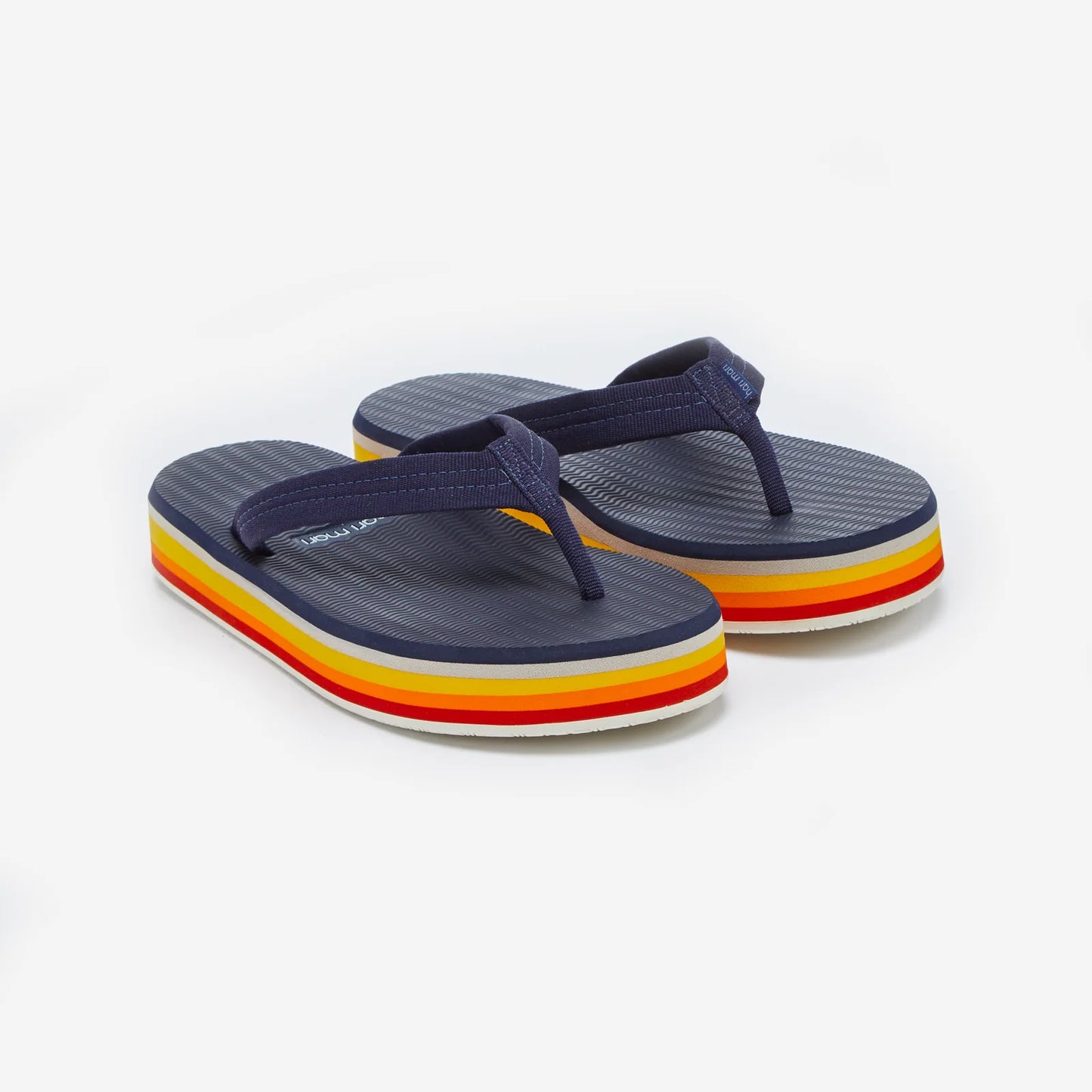 Women's Dunes Platform Flip Flops - Sunset w/ Navy Blue