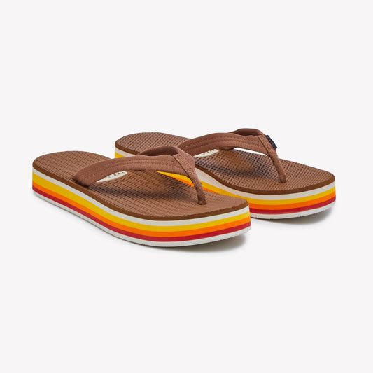 Women's Dunes Platform Flip Flops - Sunset w/ Acorn