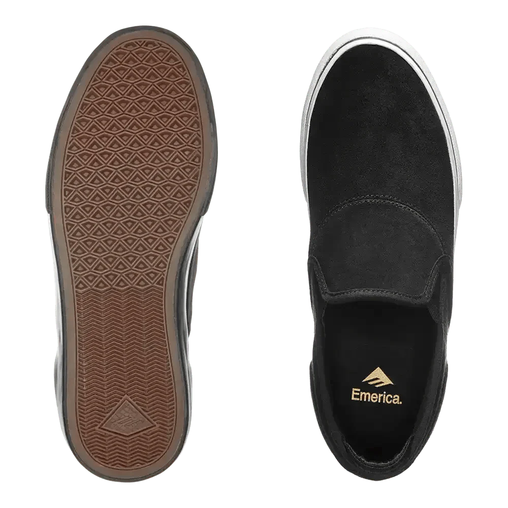 Emerica Wino G6 Slip On - Black / White w/ Gold