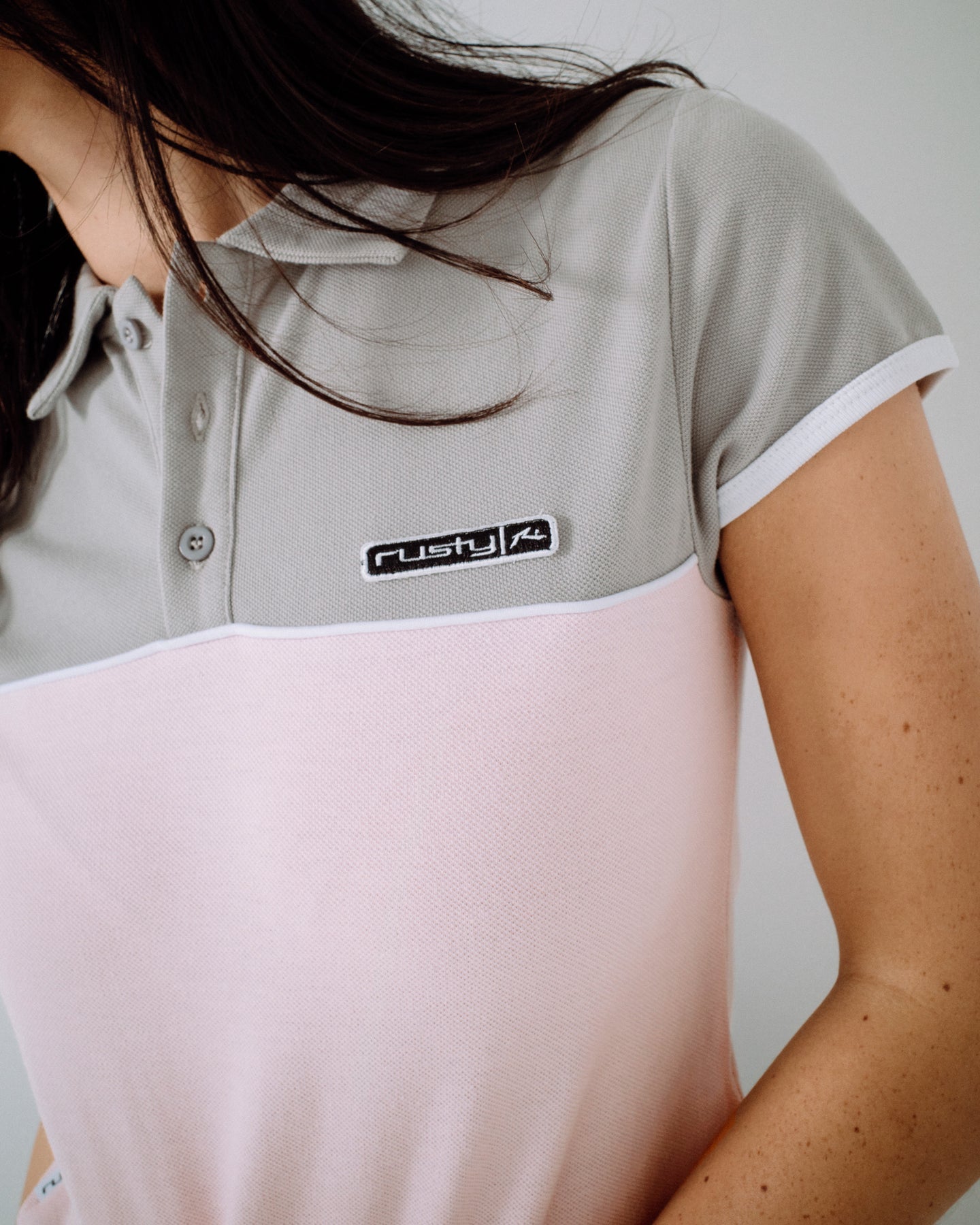 Rusty Insert Dad Joke Baby Polo Tee - Pink/Grey