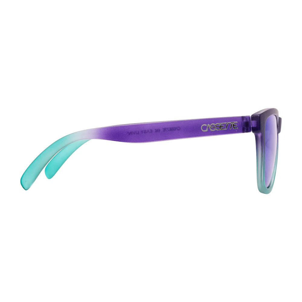 Cassette Optics Easy Livin Sunglasses - Purple Seafoam Fade / Green Mirror Polarized Lens