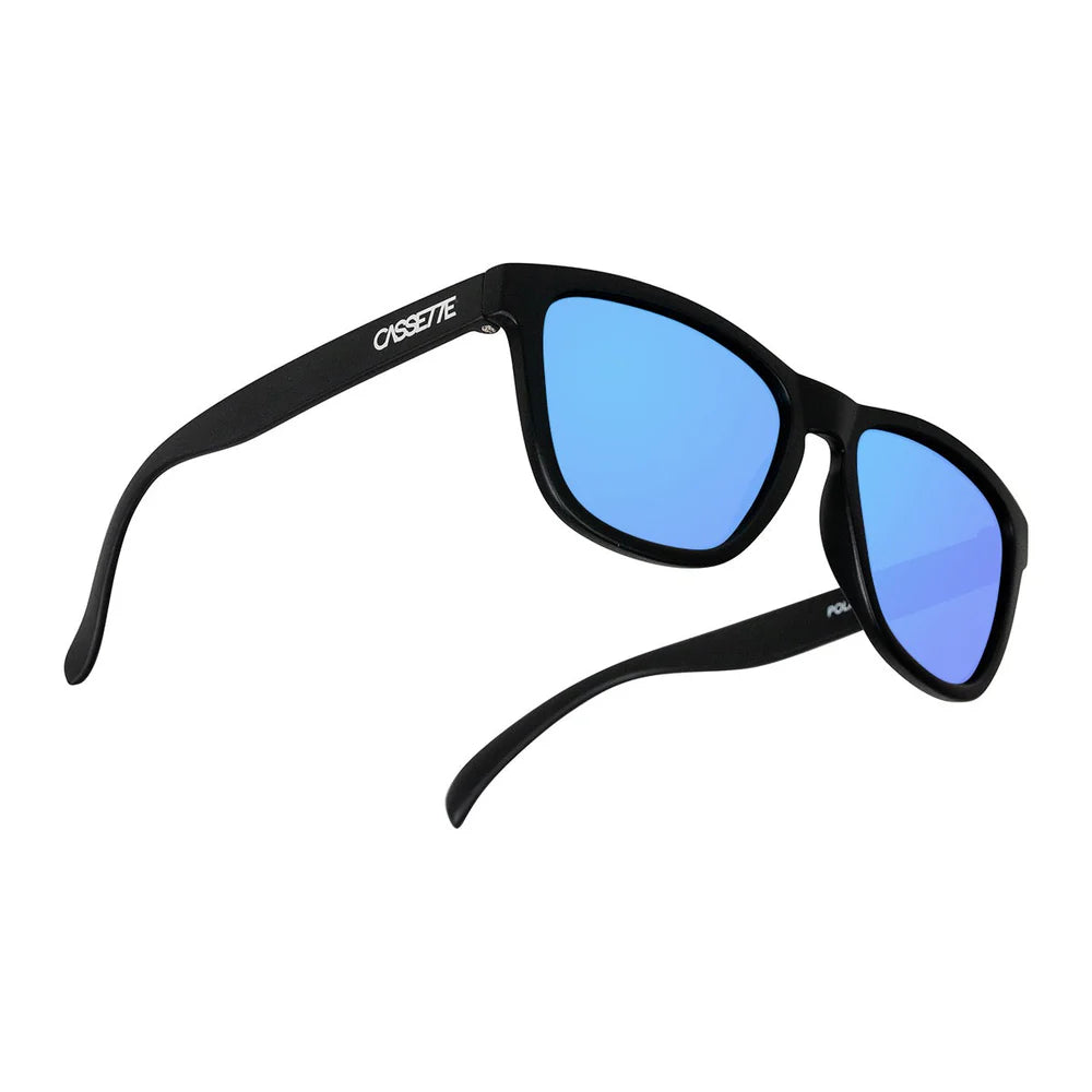 Cassette Optics Easy Livin Sunglasses - Matte Black / Blue Mirror Polarized Lens