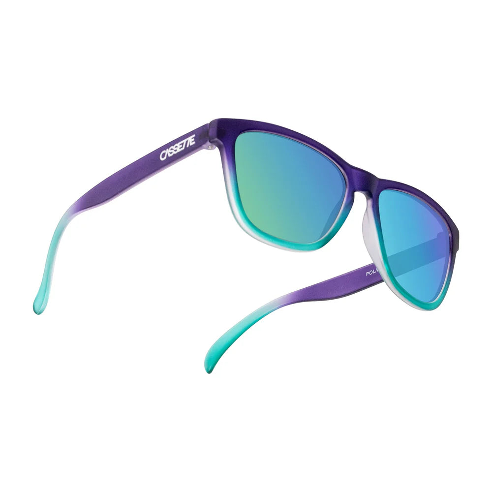 Cassette Optics Easy Livin Sunglasses - Purple Seafoam Fade / Green Mirror Polarized Lens