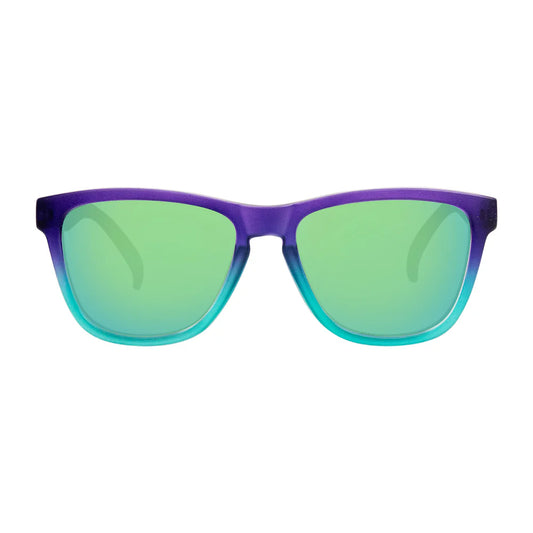 Cassette Optics Easy Livin Sunglasses - Purple Seafoam Fade / Green Mirror Polarized Lens