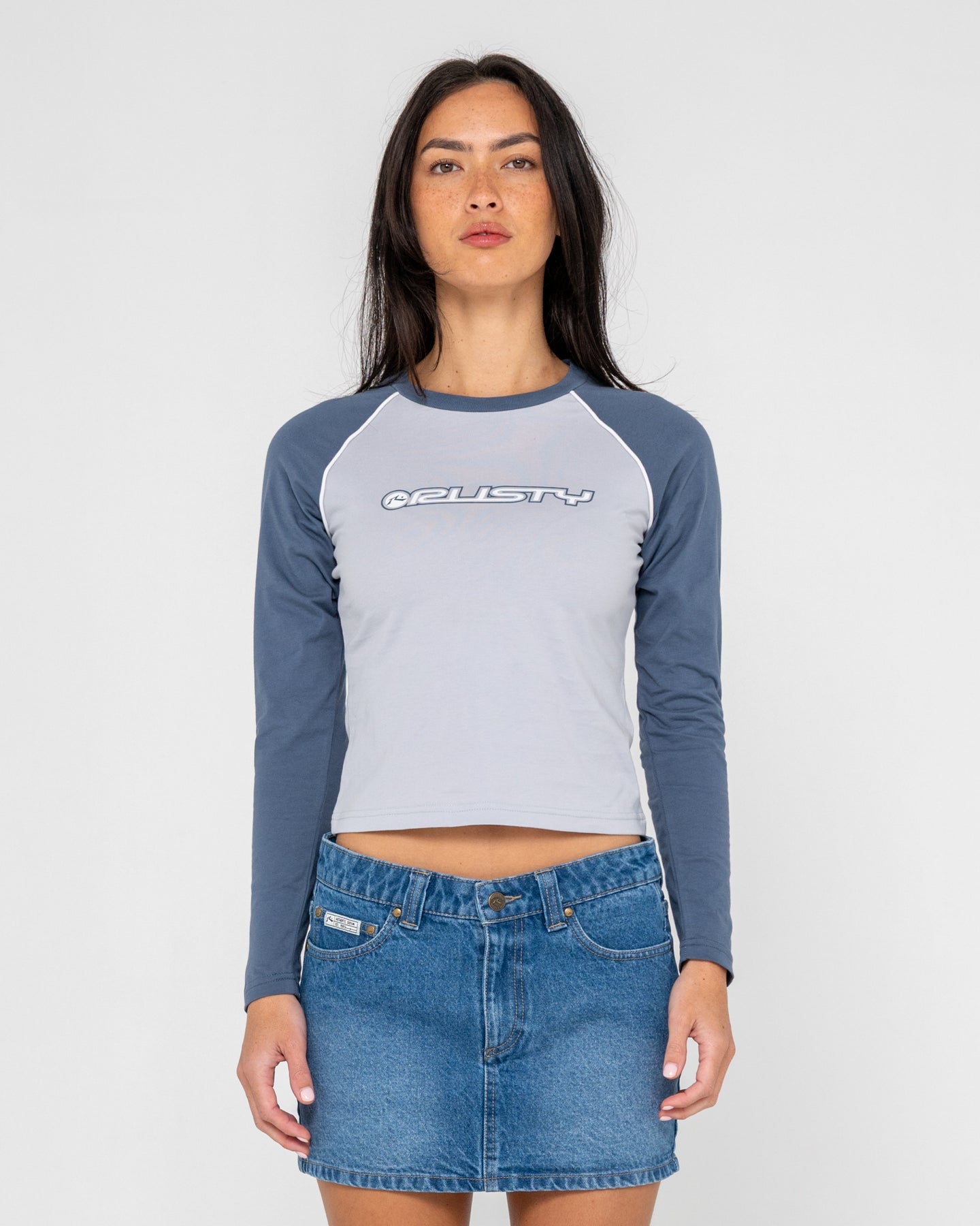 Rusty Timmy Target L/S Fitted Tee - Retro Blue
