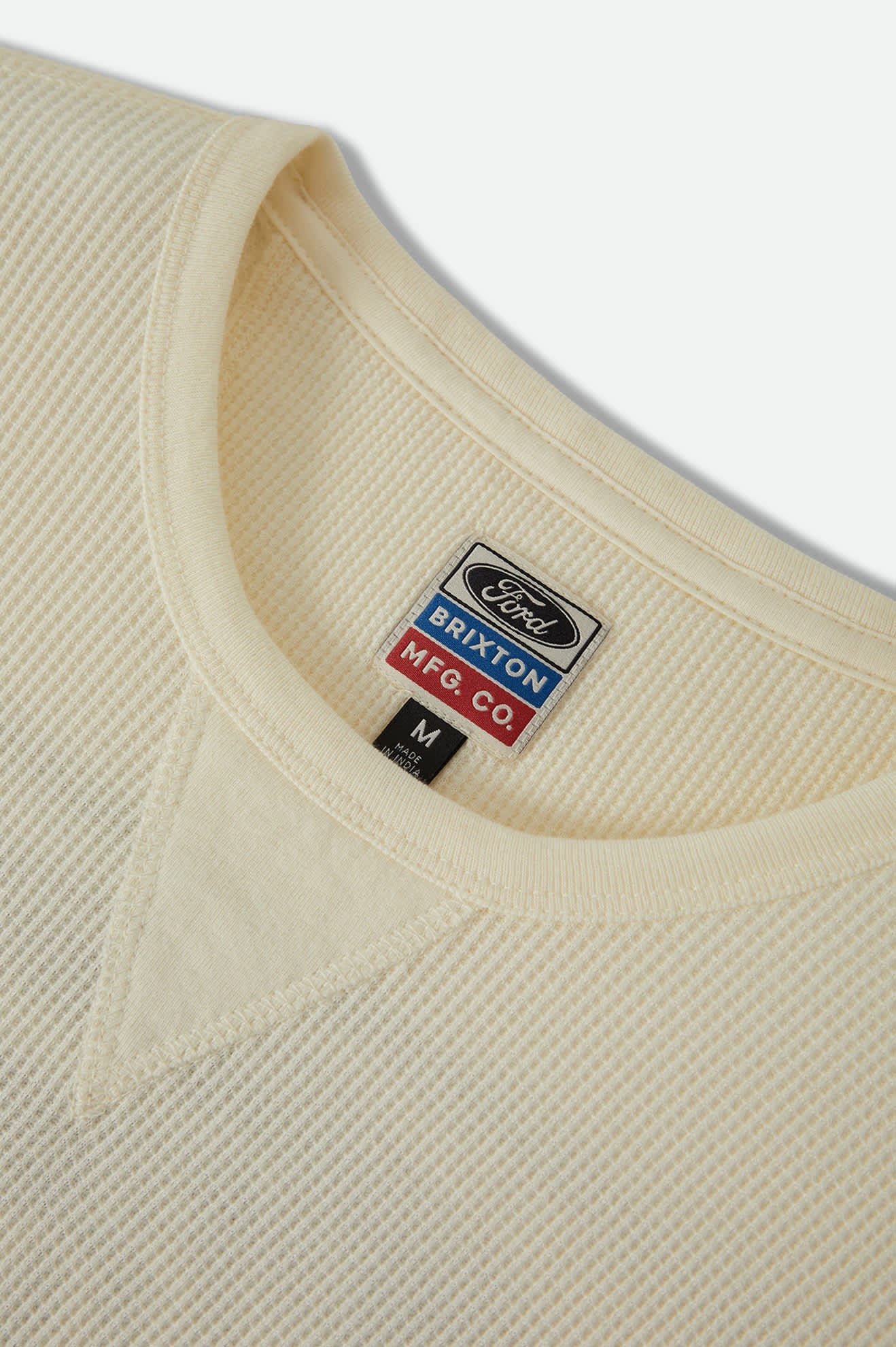 Brixton x Ford Service Dept. L/S Waffle Knit - Wimbledon White