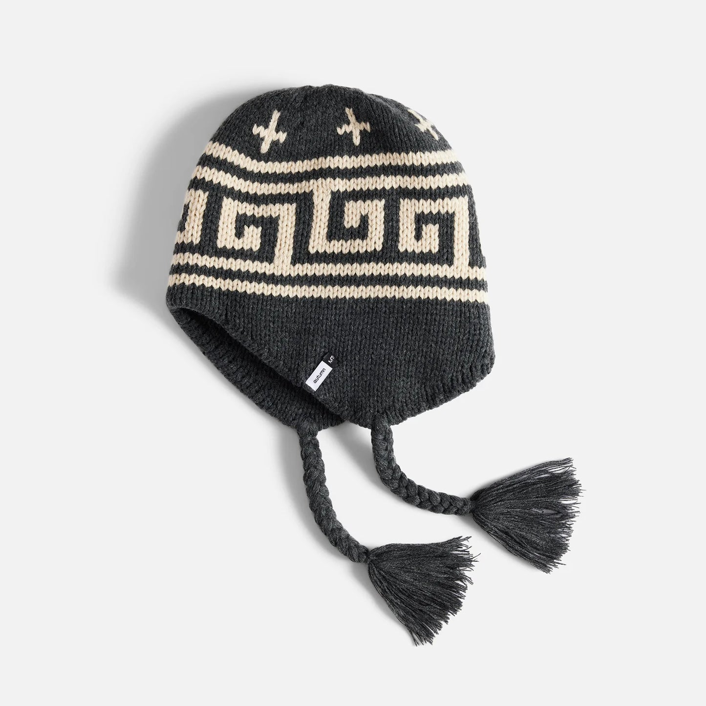 Autumn Niesko Ear Flap Beanie Charcoal Grey