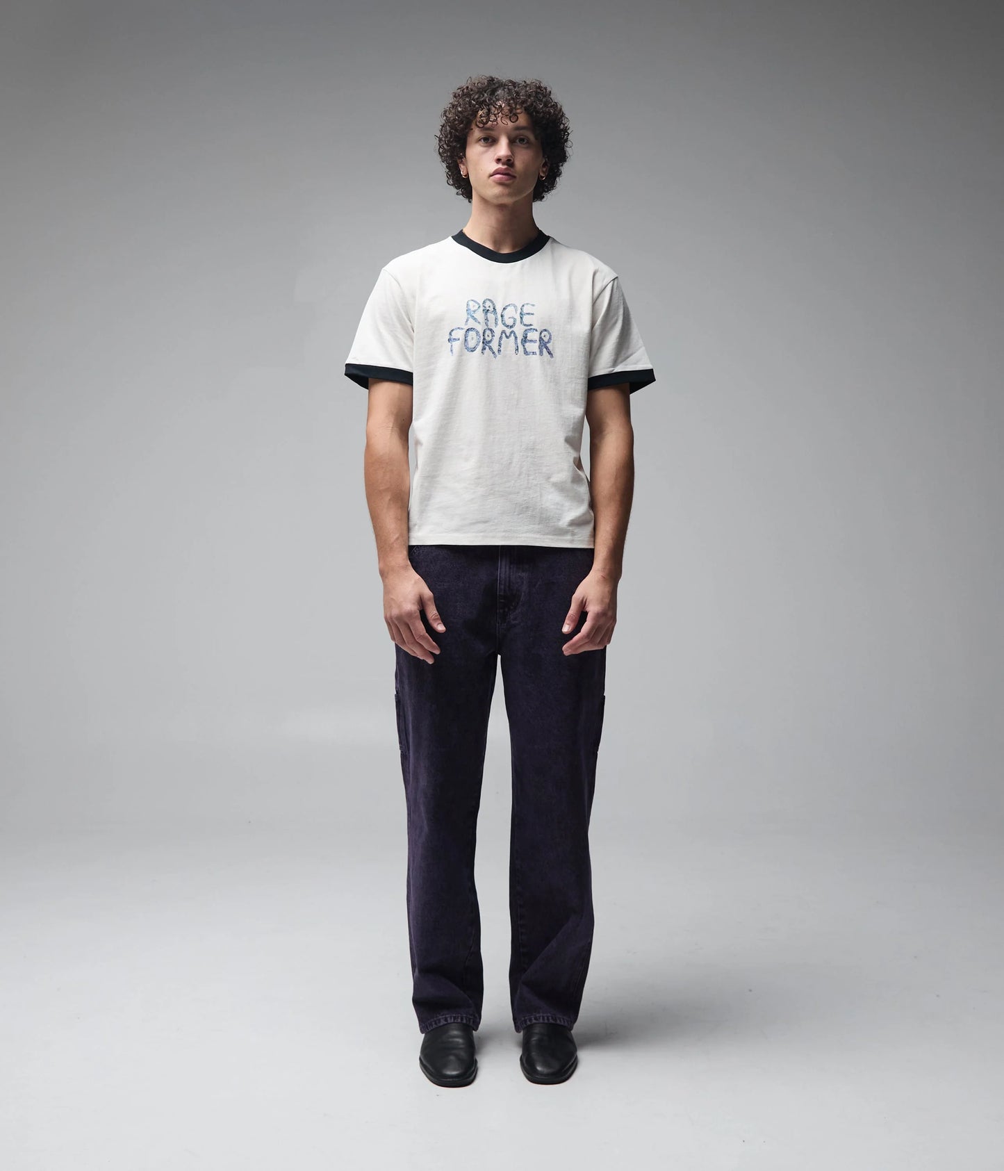 Former x Rage Tin Ringer Shrunken Tee - Bone/Black