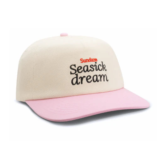 NEW Seasick Dream Pink and Creme Cotton 5 Split Panel Hat