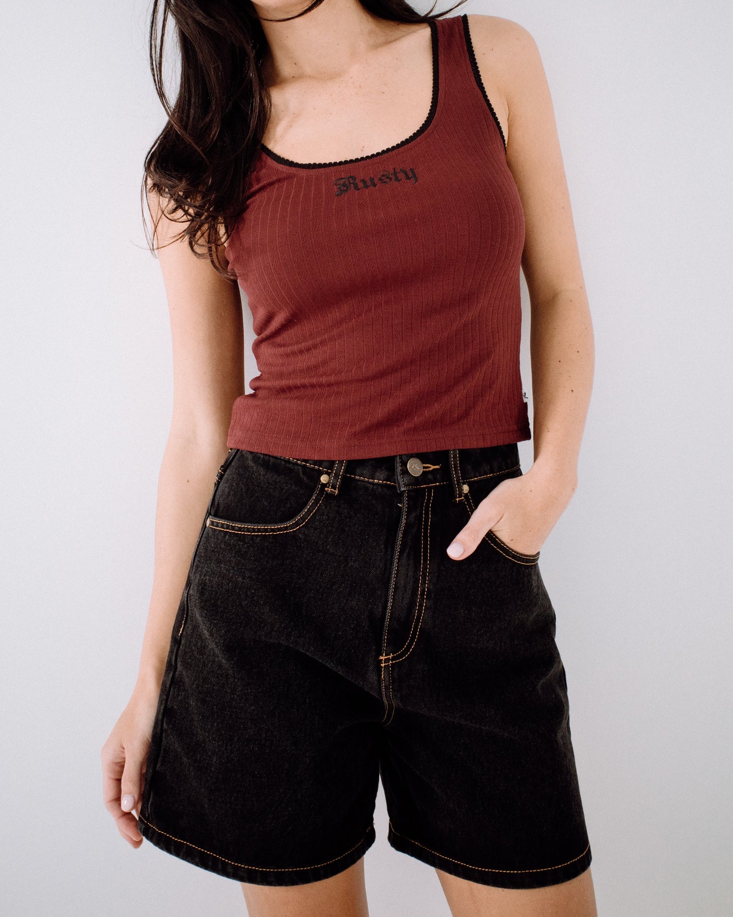 Rusty Cyprus High Denim Short - Blackout