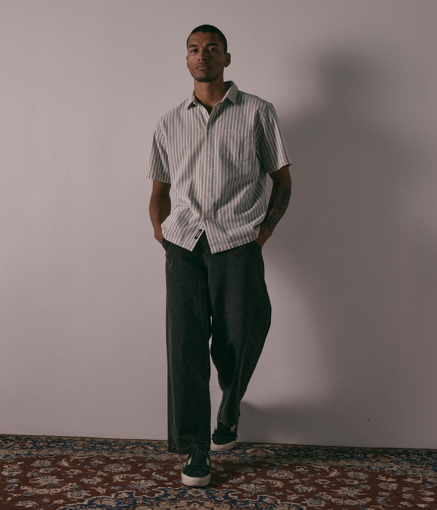 Former Reynolds Striped S/S Shirt - Bone