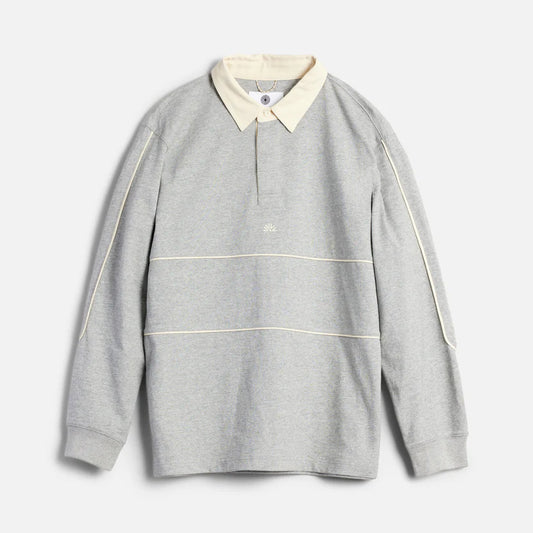 Autumn Piping Rugby Shirt - Heather Grey