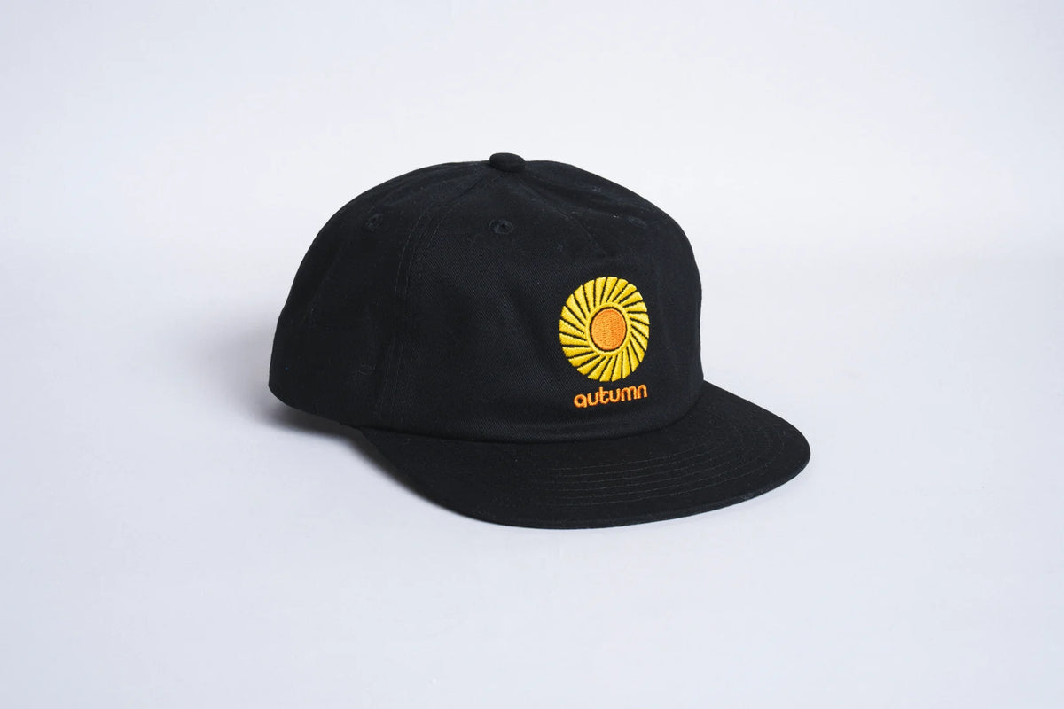 Autumn Twill Five Panel Snapback - Black