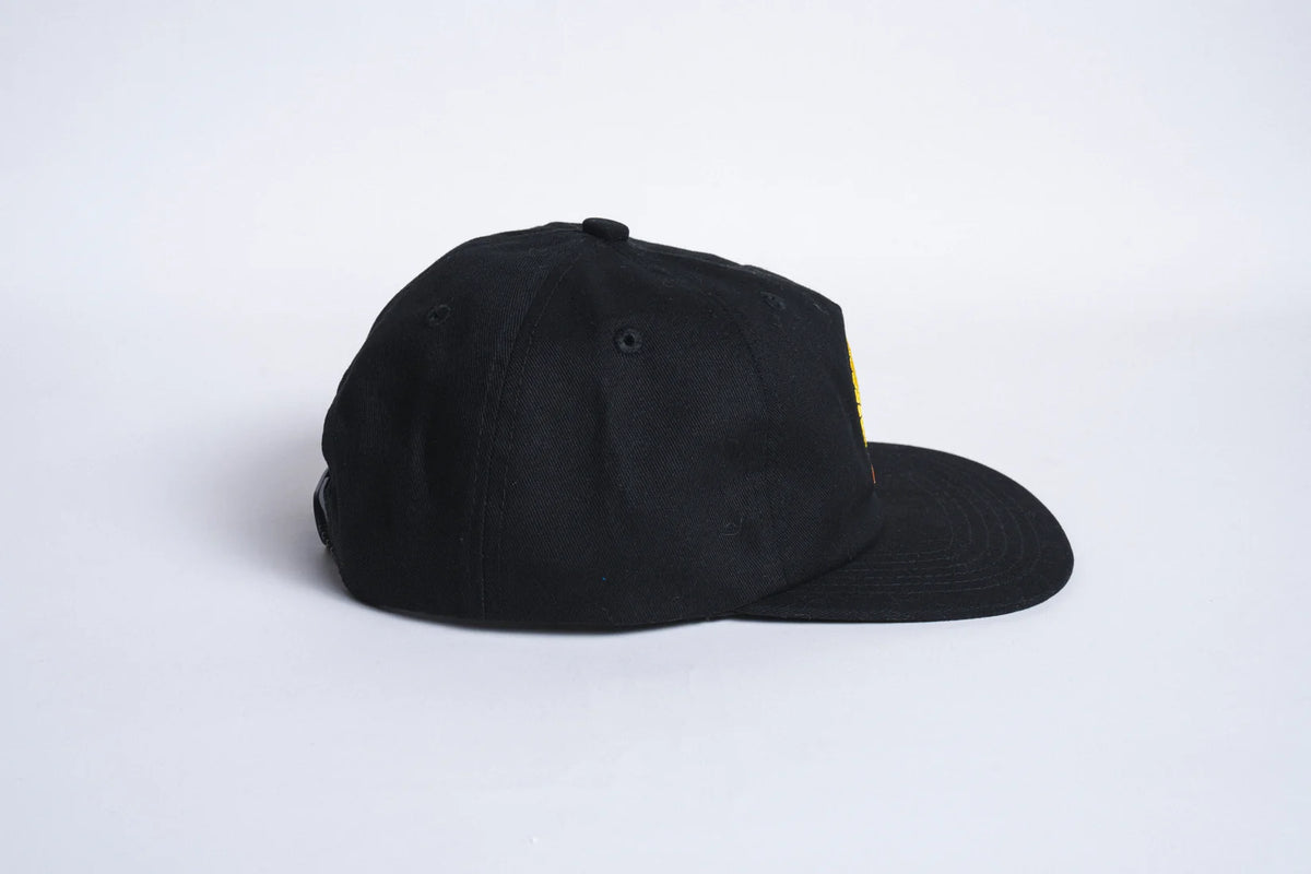 Autumn Twill Five Panel Snapback - Black