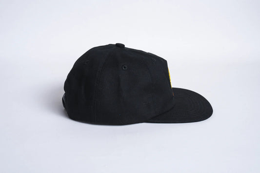 Autumn Twill Five Panel Snapback - Black
