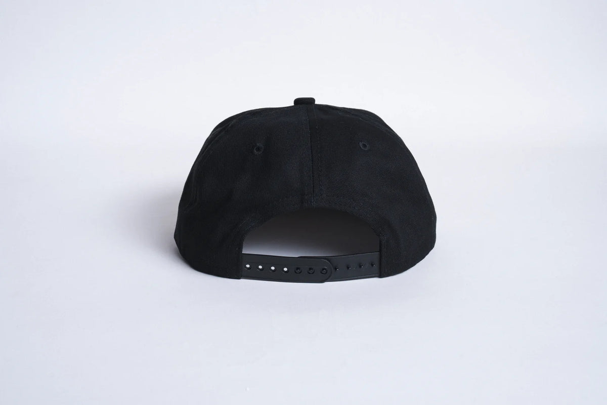 Autumn Twill Five Panel Snapback - Black