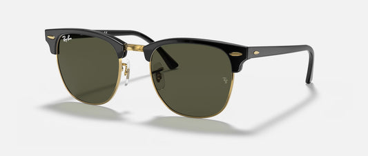 Ray-Ban Clubmaster Black W/ G-15 Green Polar 49