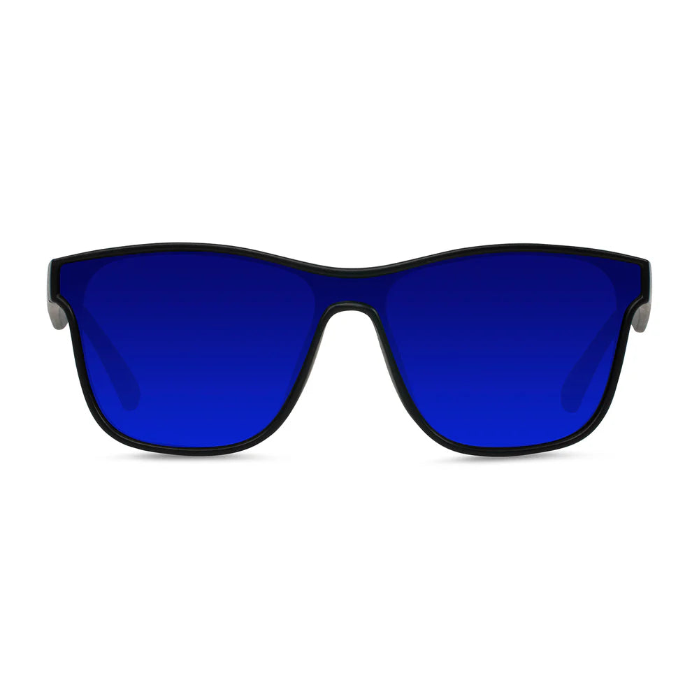 Cassette Optics Futuro Sunglasses - Matte Black / Blue Mirror Lens