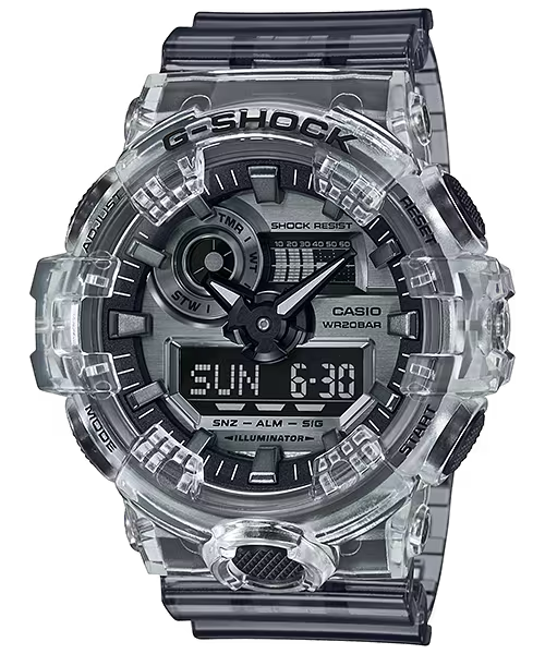 G-Shock GA700SK-1A Analog Digital Gray Black and Clear Men's Watch