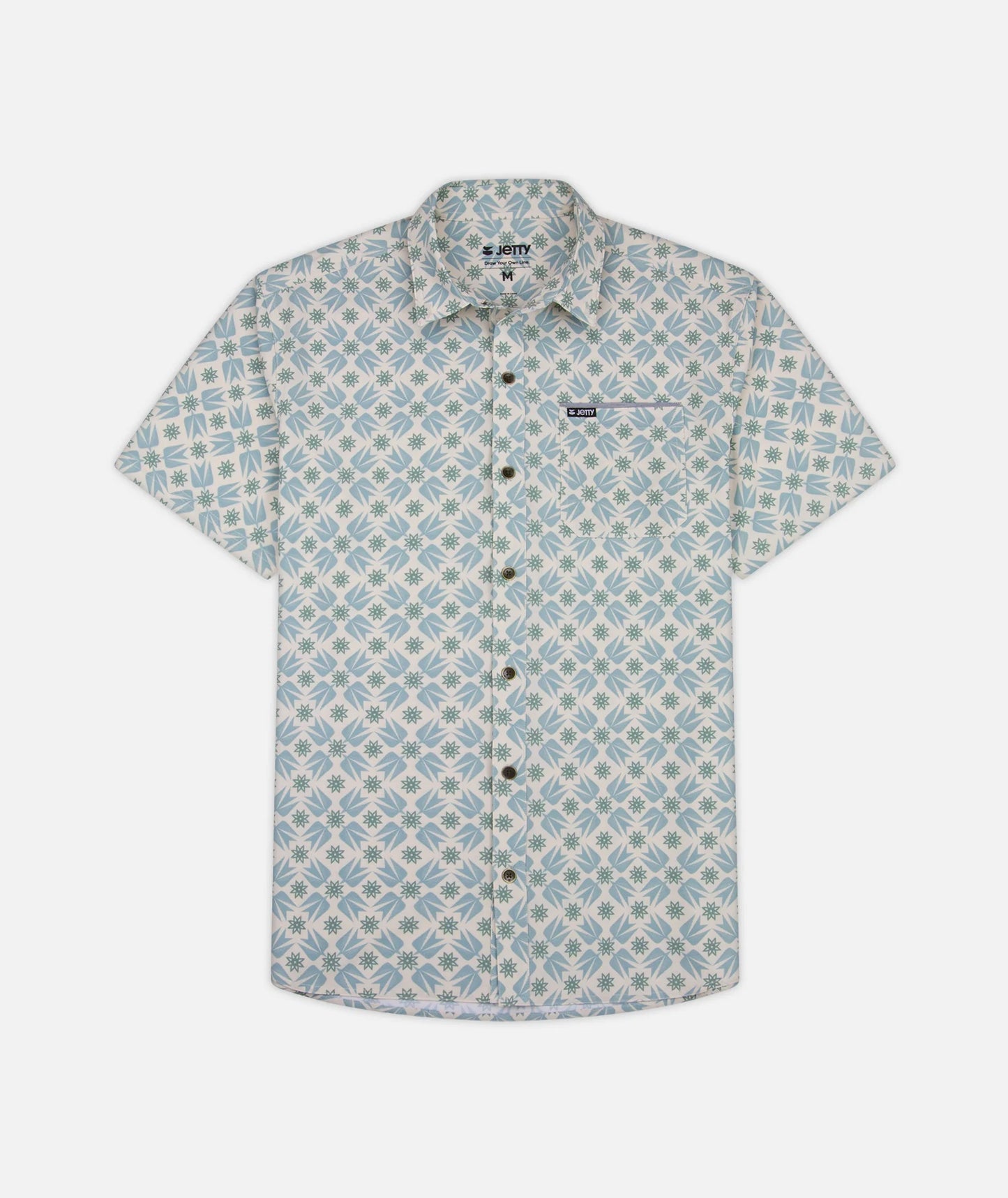 Garwood Woven Short Sleeve Button Down Shirt - Light Blue