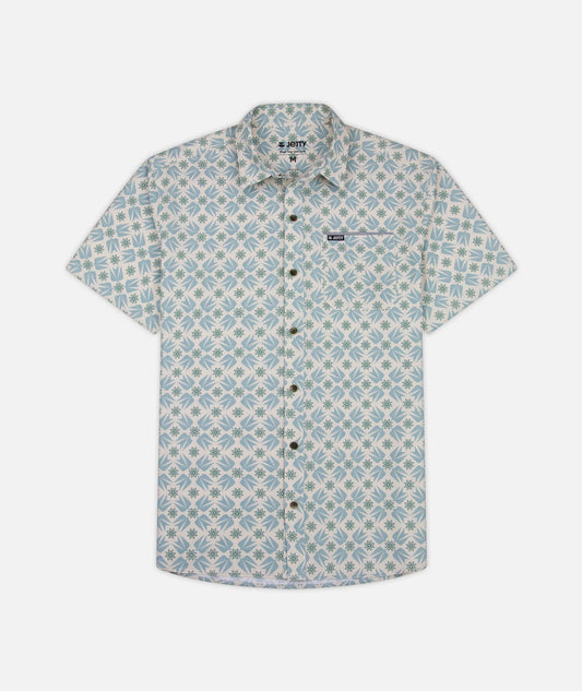 Garwood Woven Short Sleeve Button Down Shirt - Light Blue