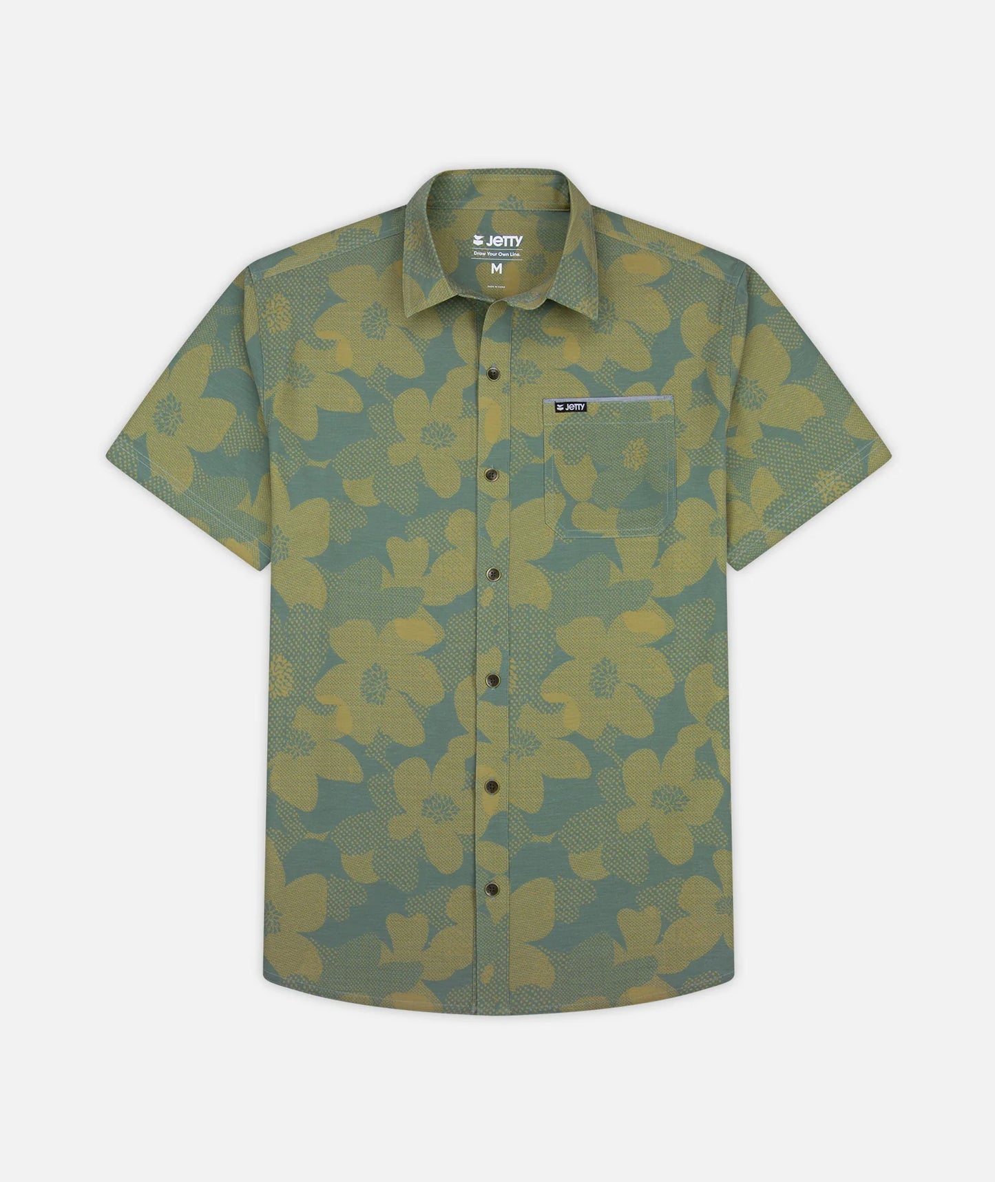 Garwood Woven Short Sleeve Button Down Shirt - Teal