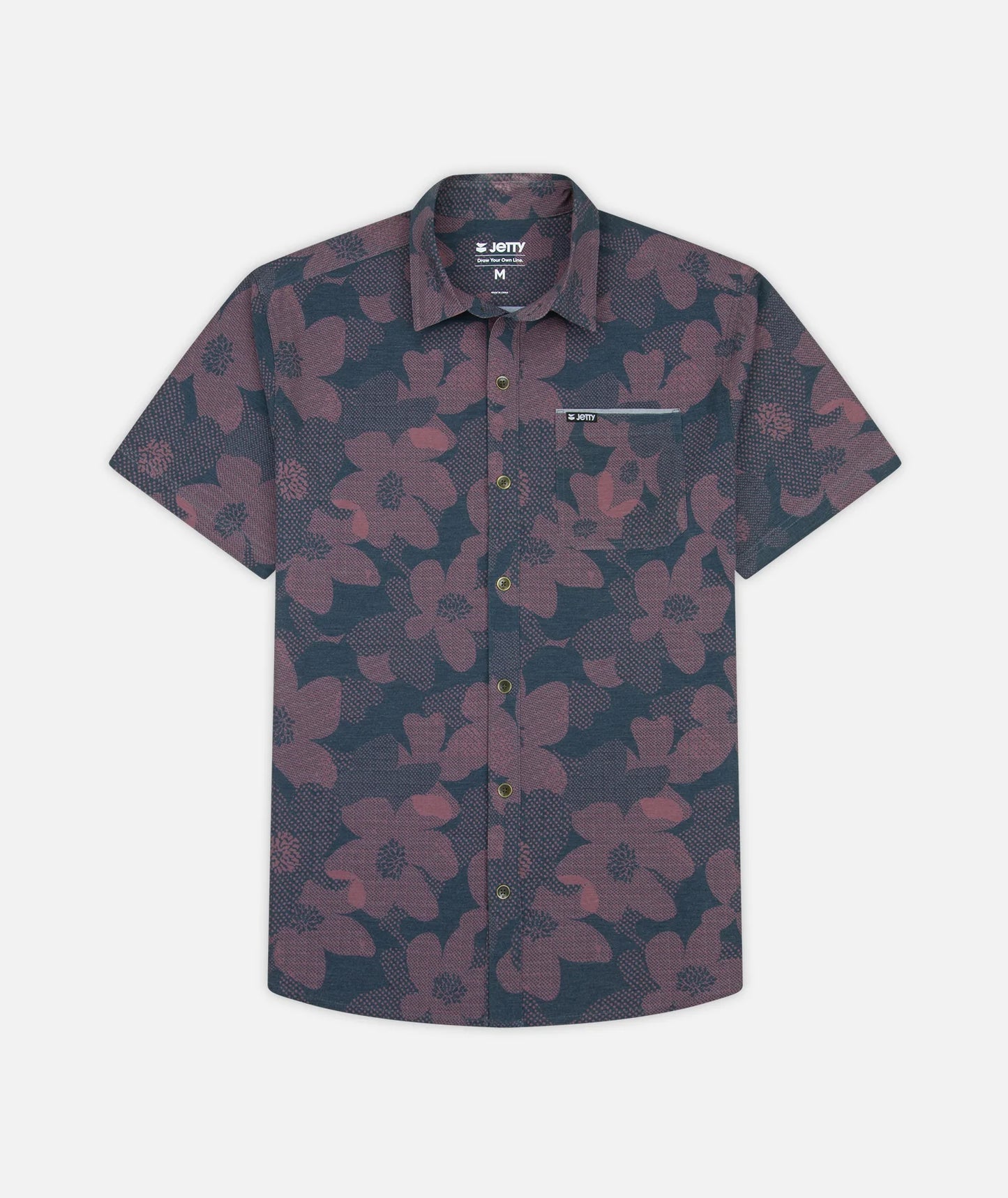 Garwood Woven Short Sleeve Button Down Shirt - Mauve