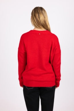 Rusty Morning Golf Cardigan - Red