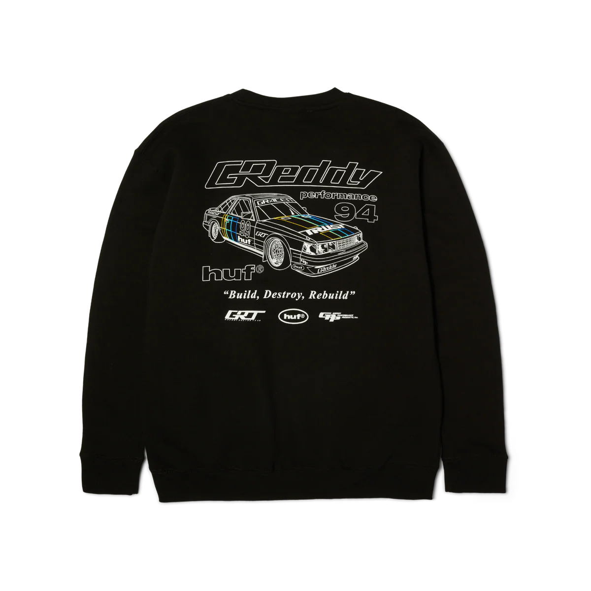HUF x GReddy Retro Mod Crewneck - Black