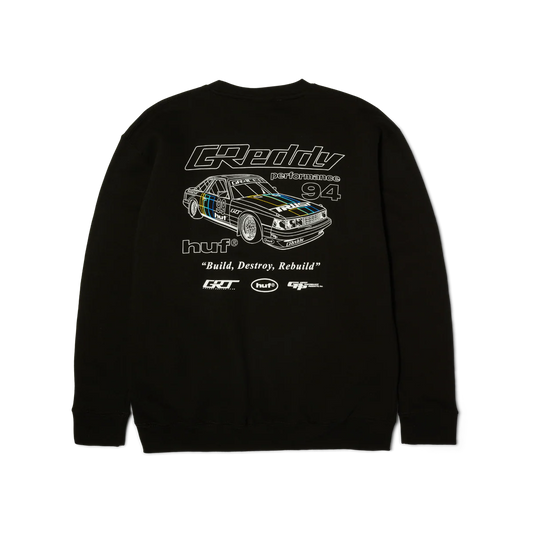 HUF x GReddy Retro Mod Crewneck - Black