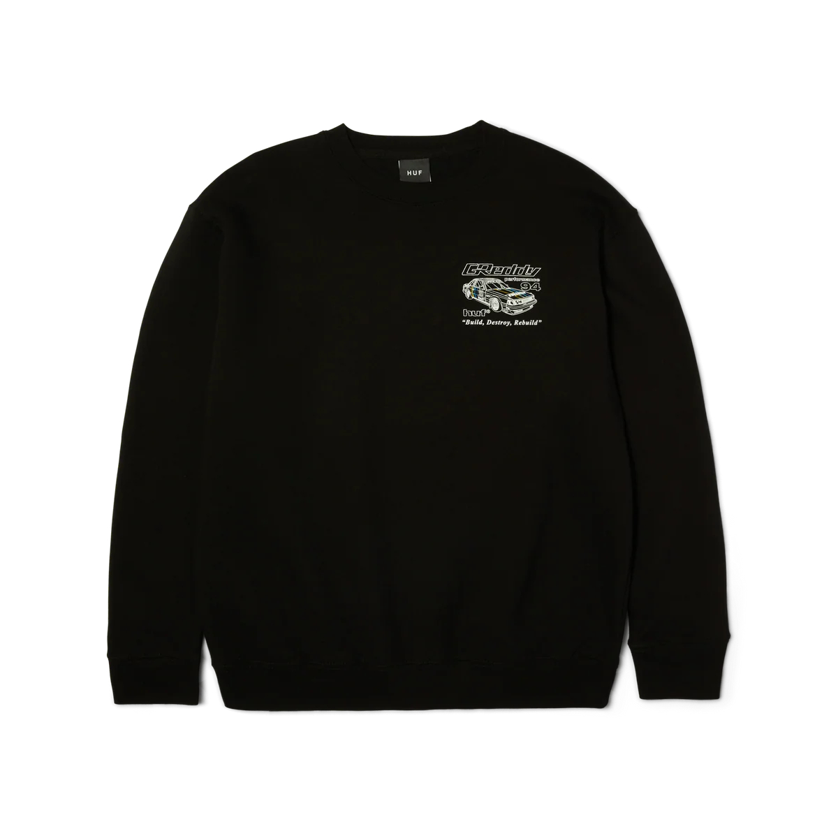 HUF x GReddy Retro Mod Crewneck - Black